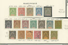Martinique Scott # 33-45, 47-50, 52 F/F-VF OG HR, 5 Used Stamps French Colony