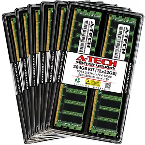 A-Tech 384GB 12x 32GB 4Rx4 PC4-17000L DDR4 2133 MHz ECC LRDIMM Server Memory RAM - Picture 1 of 5