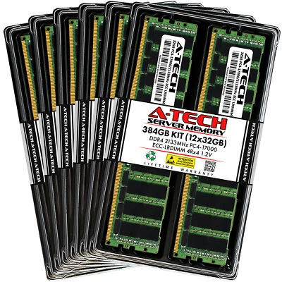 A-Tech 384GB 12x 32GB 4Rx4 PC4-17000L DDR4 2133 MHz ECC LRDIMM Server Memory RAM - Image 1 of 4