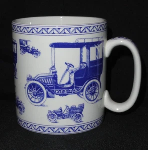 Spode Blue Room ~ Vintage Motor Cars Mug ~ Blue & White - Picture 1 of 7