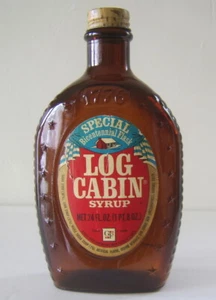 Vintage 1776 Log Cabin Syrup Bottle Bicentennial Flask American Eagle - Picture 1 of 7