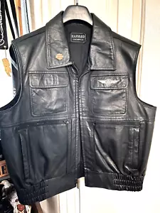 ULTIMATE MENS CALF SKIN LEATHER (8 POCKETS) RIDING VEST - NEW - NEVER WORN - Picture 1 of 7