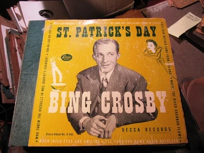 BING CROSBY St. Patrick's Day Irish SONGS EMPTY ALBUM 5x 10" Sleeves Decca 495 - Image 1 of 3