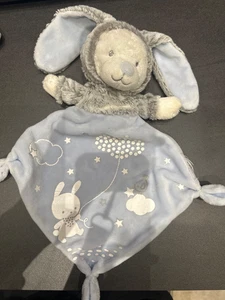DOUDOU Plat lapin lievre rabbit bunny bleu blanc deguisé ours mots d'enfants - Picture 1 of 3
