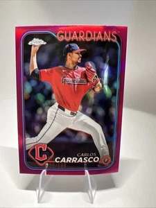 2024 Topps Chrome Update Series - Carlos Carrasco #USC4 Magenta Refractor /399 - Bild 1 von 2