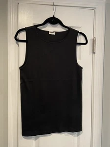 NWOT J. Crew Size L Black Mid Weight Scoop Neck Knit Cotton Tank Top - Picture 1 of 10