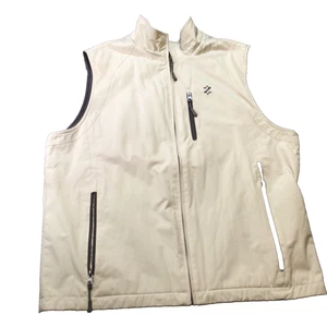 Izod PFX Mens Beige Vest Size L With Zip Pockets & Stand Collar - Picture 1 of 11