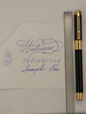 Pluma Estilográfica Waterman Perspective Muestra Negra Funcionando Foto 1 de 4