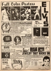 De colección ELVIS PRESLEY NOVEDADES REVISTA ANUNCIO IMPRESO mercancía joyería póster pinup - Imagen 1 de 2