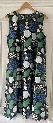 Marimekko Uniqlo Women’s Green Tori Fruit Print Sleeveless Dress M UK 12 EU 40 - Image 1 of 4