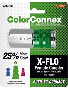 ColorConnex Accoppiatore X-Flo, ARO Tipo B, 1/4" FNPT, Verde - A71416B - Foto 1 di 1