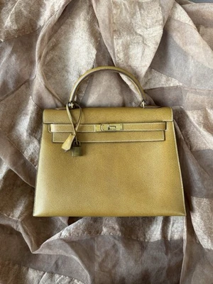 Mostaza HERMÈS Epsom Kelly 32 Sellier GHW Foto 1 de 4