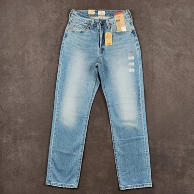 Levis 501 Curve Jeans Womens 27x30 Light Wash Straight High Rise Stretch Denim - Image 1 of 4
