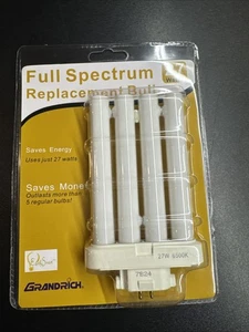 Earth Smart Grandrich Full Spectrum 27 Watts Replacement Bulb 6000 Hours - Picture 1 of 12