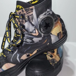 80yr Anniversary DC / Batman Converse Chuck Taylor Allstar High Tops Mens Size 8 - Picture 1 of 11