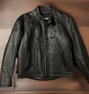 Xl Heavy Weight Leather Biker Jacket - Picture 1 of 6