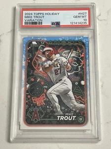 2024 Topps Holiday Variation #H27 Mike Trout Angels PSA 10 GEM MINT - Picture 1 of 2