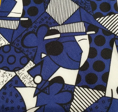 ROMERO BRITTO ~ ARTE ~ CORBATA NOVEDAD HOMBRE ~ AZUL, BLANCO, NEGRO ~ 56" Foto 1 de 4