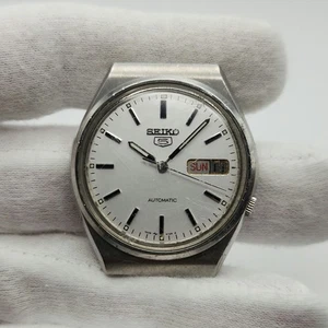 Seiko 5 Men's Silver Tone Day/Date Automatic Watch 7009-3150 - READ DESCRIPTION - Picture 1 of 12