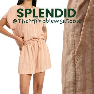 Prachtvolle gestreifte Leinenshorts - Bild 1 von 8