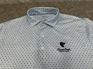 Johnnie O Poloshirt Herren Medium weiß blau Beaver Creek Golfschläger Performance - Bild 1 von 9