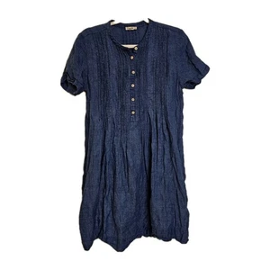 Faherty Gemina Leinen Basketweave Kleid Indigo Blau Größe S  - Bild 1 von 5