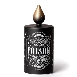 LÁMPARA DE LUZ LED LLAMA VENENO ALQUIMIA Vidrio Grabado Gótico Gótico Calavera Pentagrama - Imagen 1 de 4