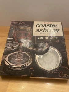 Vtg MCM Silver Plated Coasters / Ashtrays, NIB Set Of 4 - Picture 1 of 4