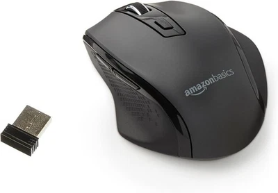 27x Amazon Basics Wireless Ergonomic Computer Mouse 2.4 GHz Adjustable DPI Black - Image 1 of 4
