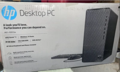 HP M01-f0033W Ryzen 3 3200G 3,6 GHz Radeon Vega 8 gráficos 8 GB RAM 1 TB HDD Win 11 Foto 1 de 3