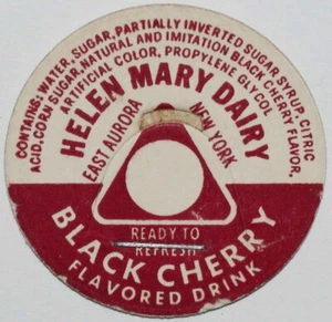 Vintage milk bottle cap HELEN MARY DAIRY Black Cherry East Aurora New York unusd - Picture 1 of 3