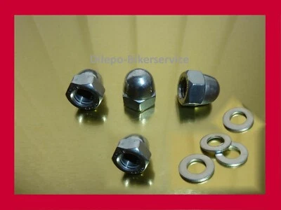 4 Stück Hutmutter M7 Edelstahl für Zylinder Kreidler Florett RS RMC Flory LF LH  - Bild 1 von 2