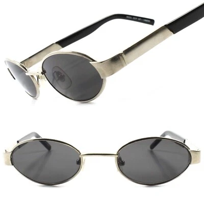 Óculos de sol oval redondo urbano vintage moda old school retrô prata masculino feminino - Imagem 1 de 4