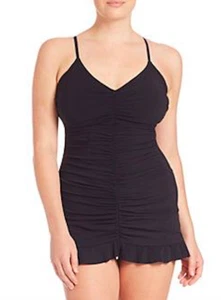 Profile by Gottex schwarz Schwanensee Einteiler Badekleid Badeanzug Übergröße 24 W neu mit Etikett - Bild 1 von 7