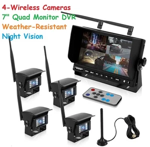 Pyle Wireless Rear View Backup 4-Camera 7" Quad Monitor DVR For Truck Bus Van RV - Picture 1 of 2