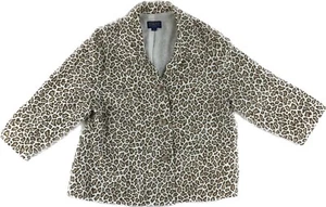 Pendleton Animal Print Women’s Large Blazer Jacket Leopard Crop Brown 3/4 Sleeve - Picture 1 of 8