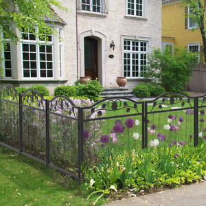 32'' Thicked Metal Garden Fence Border 5 Panel DIY Animal Barrier Fencing Edging