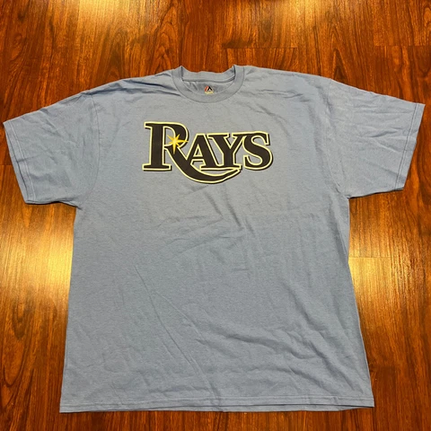 Majestic Men’s Tampa Bay Rays Baby Blue Jersey Shirt 2XL XXL Baseball MLB Cover
