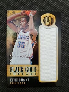 2013-14 KEVIN DURANT GOLD STANDARD BLACK GOLD THREADS SP JERSEY #6/25! GAME-USED