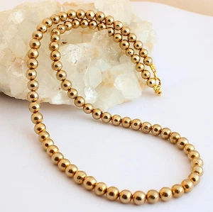 Pyritkette Precious Stone Necklace Pyrite Chain Golden Ball Collier Jewelry New - Picture 1 of 3