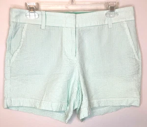 Pantaloncini donna J Crew 6 verdi bianchi a righe chino kaki casual cuciture interne 5" - Foto 1 di 4