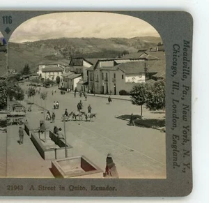 Eine Straße in Quito Ecuador Keystone Stereoview - Bild 1 von 3
