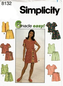 Simplicity 8132 Shorts Tops Misses Easy Sewing Pattern Uncut Size 6 8 10 - Picture 1 of 2