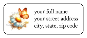 30 Butterfly personalized return address labels stickers tags - Picture 1 of 2