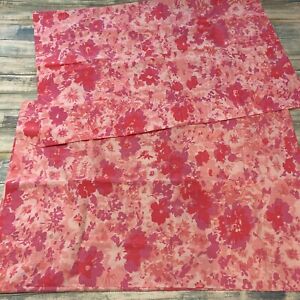 Vintage Pillowcase Set Pink Multi Floral Cotton Polyester Standard Retro Grandma