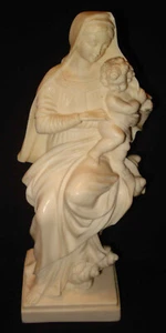 Vntg G Ruggeri Italy Madonna & Child Religious Alabaster Marble Statue Figurine - Picture 1 of 6