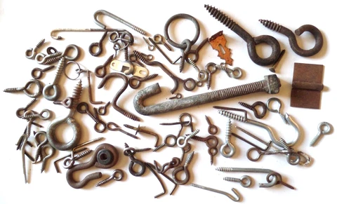 Vintage Large Mixed Lot of Metal Screw Parts (r) Cover