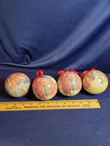 Pappmache Weihnachtsmann Weihnachtskugel Ornamente 4 Vintage - Bild 1 von 3