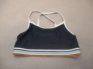 Abercrombie Kids Size 15-16 Girls Unlined Crossback Rainbow Stripe Bikini Top 8P - Picture 1 of 5