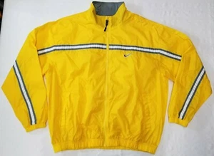 Chaqueta cortavientos Nike con cremallera completa para hombre talla XL vintage años 90 amarillo/gris - Imagen 1 de 12
